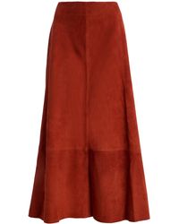 St. Agni - Exclusive Suede Midi Circle Skirt - Lyst