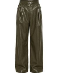 Bottega Veneta - Pleated Leather Wide-Leg Pants - Lyst