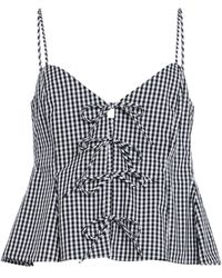 Sea - Neci Tie-Front Gingham Cotton Tank Top - Lyst