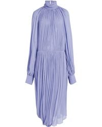 Stella McCartney - Draped Silk-Crepe Midi Dress - Lyst