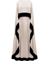 SemSem - Color-Blocked Tiered Silk Caftan Dress - Lyst