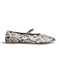 LUCASHEVA - Mary Python-effect Leather Flats - Lyst