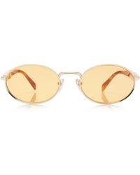 Prada - Oval-Frame Metal Sunglasses - Lyst