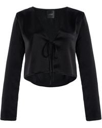 Leset - Barb Cropped Satin Top - Lyst
