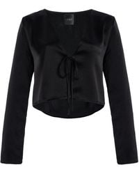 Leset - Barb Cropped Satin Top - Lyst