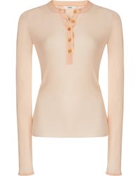 Chloé - Fine-Knit Wool Henley Top - Lyst