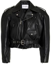 Alaïa - Hailey Leather Motorcycle Jacket - Lyst