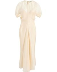 KHAITE - Ria Ruffled Midi Dress - Lyst