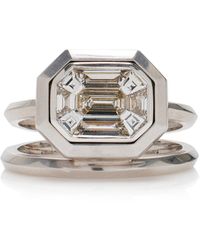 Sylva & Cie - 18k White Mosaic Diamond Spiral Ring - Lyst