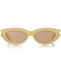Bottega Veneta - Round Cat-eye Rubber Sunglasses - Lyst