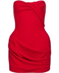 Magda Butrym - Gathered Wool-Blend Mini Dress - Lyst