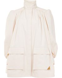 Chloé - Puff-Sleeve Cotton Canvas Utility Jacket - Lyst