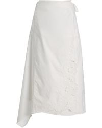 SIR. - Klara Lace-Trimmed Satin Midi Skirt - Lyst