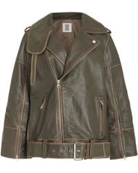 By Malene Birger - Exclusive Beatrisse Oversized Leather Moto Jacket - Lyst