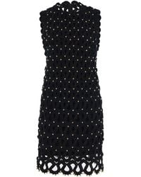 Carolina Herrera - Embellished Cotton-Wave Crocheted Midi Dress - Lyst