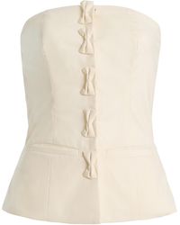 Marlies Grace - Olivia Bow-Detailed Wool-Blend Strapless Top - Lyst