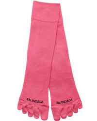 Balenciaga Logo-embellished Jersey Socks - Pink