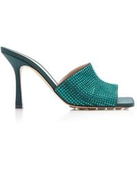 Bottega Veneta - Sparkle Slide Stretch Satin Sandals - Lyst