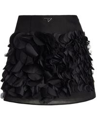 Prada - Petal-embroidered Silk-gazar Mini Skirt - Lyst