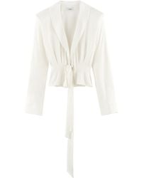 ARAKII - Front Tie Silk-Blend Top Exclusive - Lyst