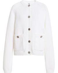 TOTEME - Hammered-Button Cotton Cardigan - Lyst