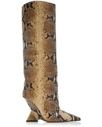 The Attico - Cheope Python-effect Leather Knee Boots - Lyst