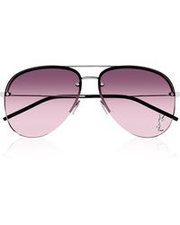 Saint Laurent - Aviator-frame Metal Sunglasses - Lyst