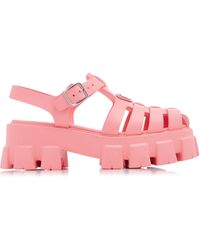 Prada - Monolith Caged Rubber Sandals - Lyst
