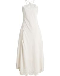 Jonathan Simkhai - Gillian Embroidered Linen-Blend Midi Dress - Lyst