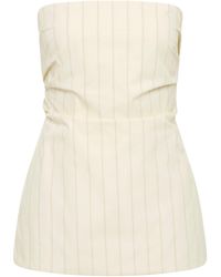 St. Agni - Strapless Striped Cotton-Blend Top - Lyst