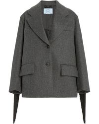 Prada - Oversized Single-Breasted Wool Jacket - Lyst