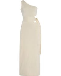Jonathan Simkhai - Aurelia Asymmetric Cutout Cotton-Silk Midi Dress - Lyst