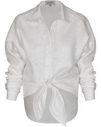 ANDRES OTALORA - Obsesion Tie-Front Linen Shirt - Lyst