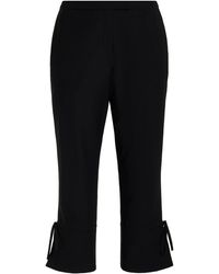Colleen Allen - Tie-Detailed Stretch-Crepe Capri Pants - Lyst