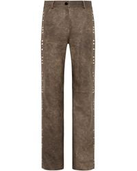Siedres - Renas Embellished Leather Flare Pants - Lyst
