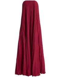 ANDRES OTALORA - Exclusive Ritmo Pleated Linen Maxi Dress - Lyst