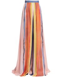 Elie Saab - Printed Chiffon Wide-Leg Pants - Lyst