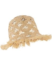 Rabanne - Embellished Raffia Bucket Hat - Lyst