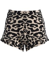 Posse - Exclusive Lexi Leopard Knit Shorts - Lyst