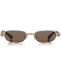 Bottega Veneta - Bolt Square-Frame Metal Sunglasses - Lyst