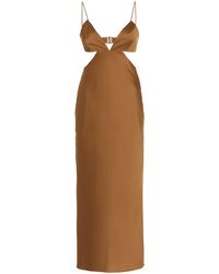 Significant Other Jacy Cutout Satin Maxi Dress - Brown