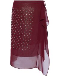 Dries Van Noten - Embellished Voile Midi Skirt - Lyst