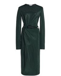 Bottega Veneta - Hotfix Cutout Midi Dress - Lyst