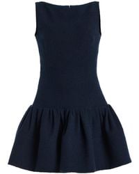 Oscar de la Renta - Flared Drop-Waist Tweed Mini Dress - Lyst