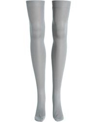 Miu Miu - Knee-High Ribbed-Silk Socks - Lyst
