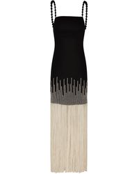 ANDRES OTALORA - Silencios Embroidered Fringed Maxi Dress - Lyst
