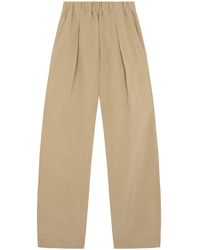 Cortana - Mel High-Rise Straight-Leg Linen-Silk Pants - Lyst