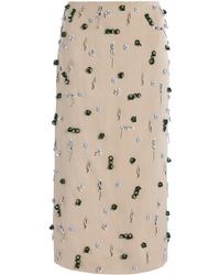 Christopher Esber - Embla Beaded Woven Midi Skirt - Lyst