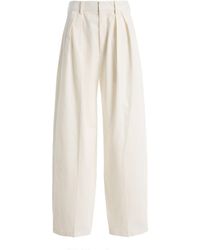 Kallmeyer - Joel Pleated Cotton-Poplin Trousers - Lyst
