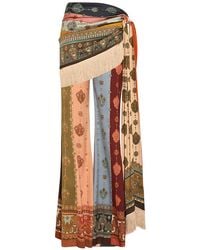 Zimmermann - Valiant Fringed Silk Flared Pants - Lyst
